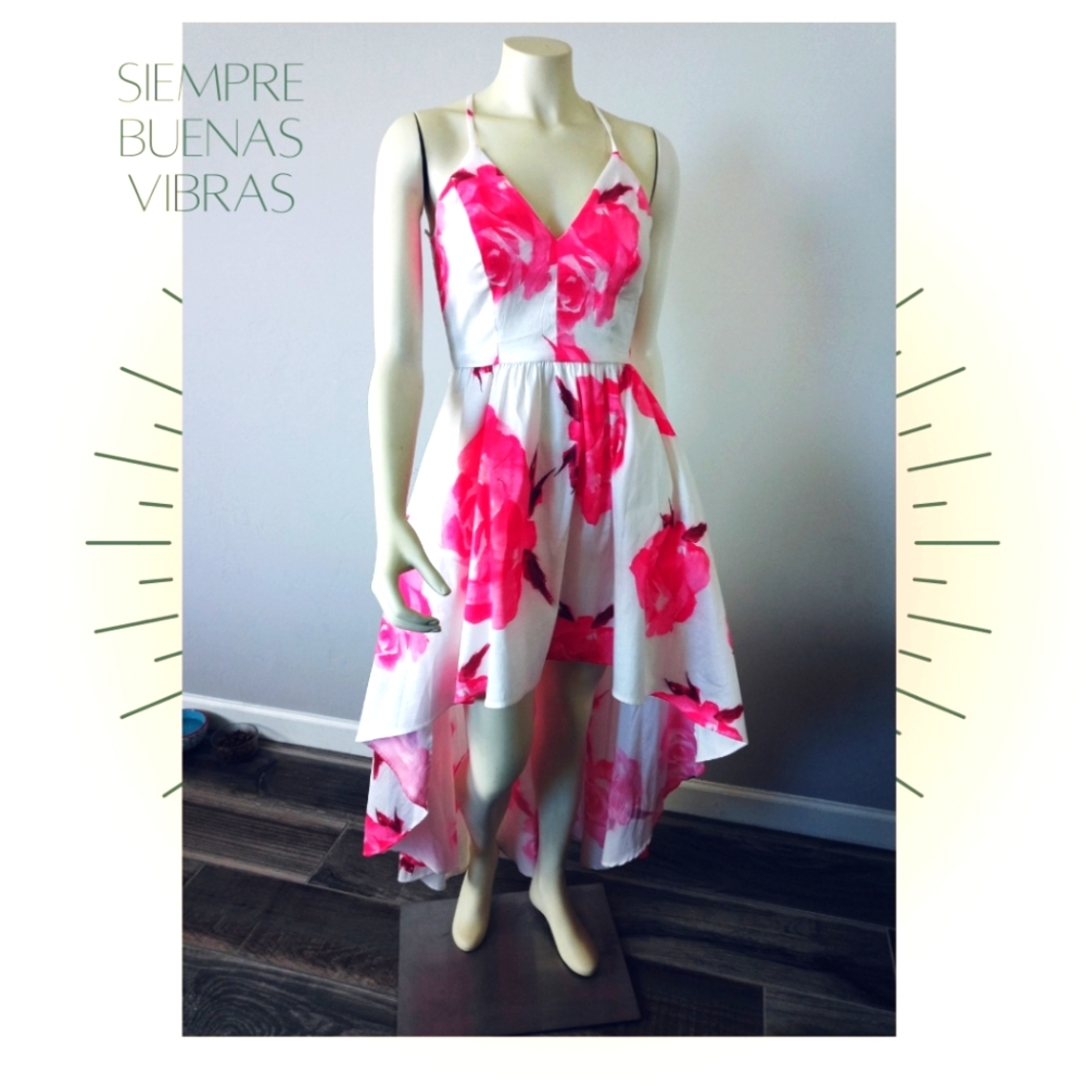 Floral Dress Size 11 Pink and White mini B Smart. Party coctel.Free shipping